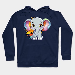 happy elephant cartoon v2 Hoodie